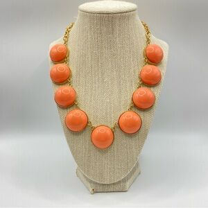 Peachy Orange Bubble Bib Statement Necklace